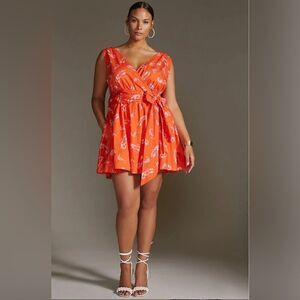 Anthropologie Maeve Flirty Wrap Mini Dress